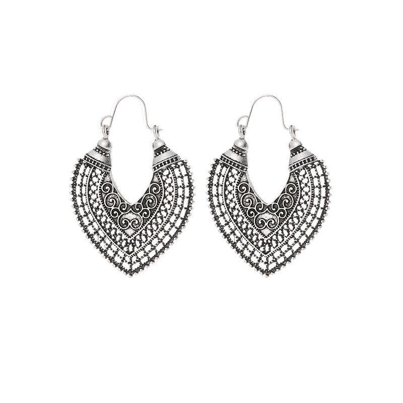 Wholesale Hollow Bohemian Ethnic Style Carved Earrings